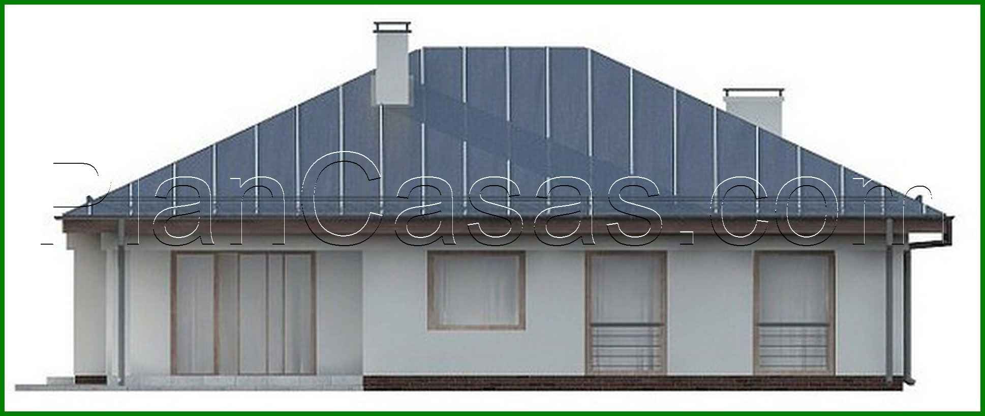 Visualization gallery - Single-storey house project with a large garage for two cars