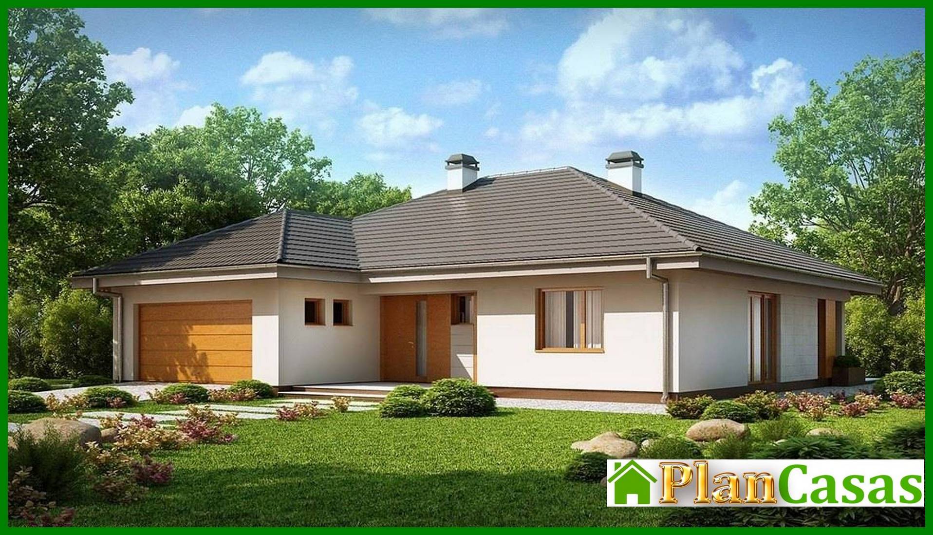 Galería de visualizaciones - Proyecto de una acogedora casa de campo con ático y garaje para 2 coches