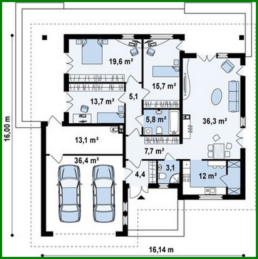 Galería de visualizaciones - Proyecto de una acogedora casa de campo con ático y garaje para 2 coches