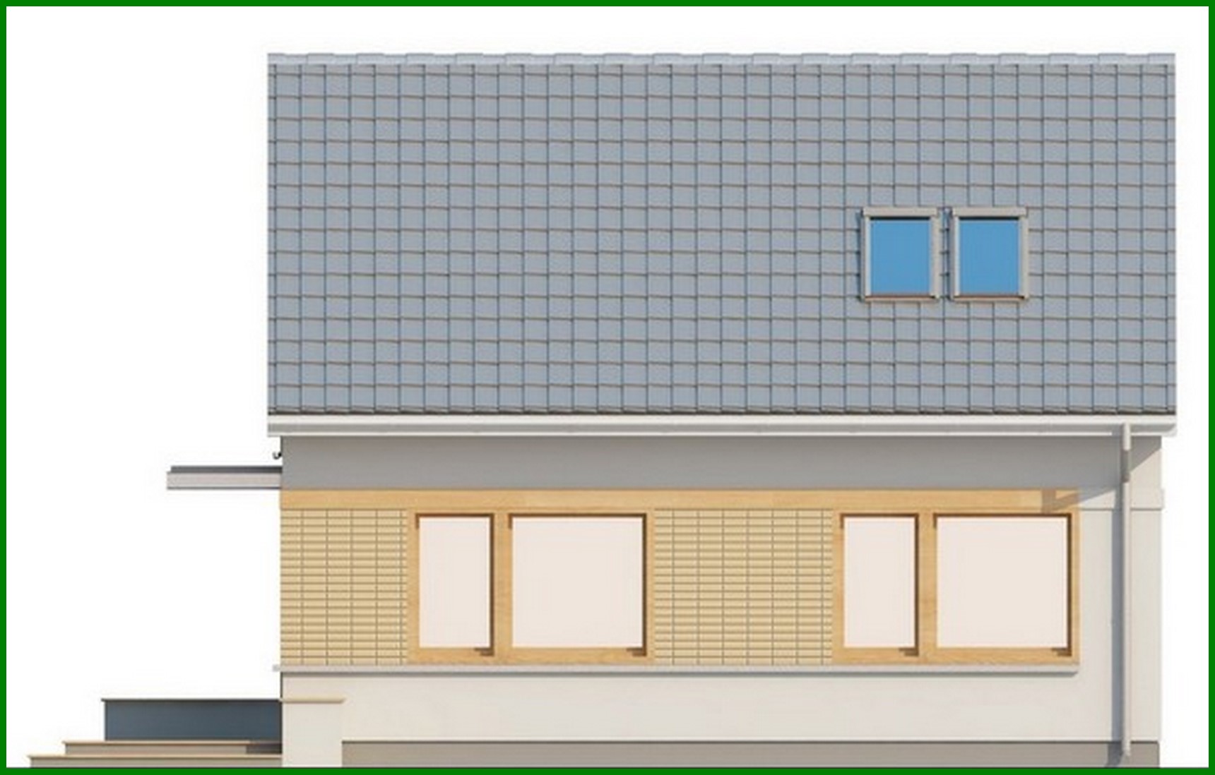 Visualization gallery - Project of a small house with a gable roof attic