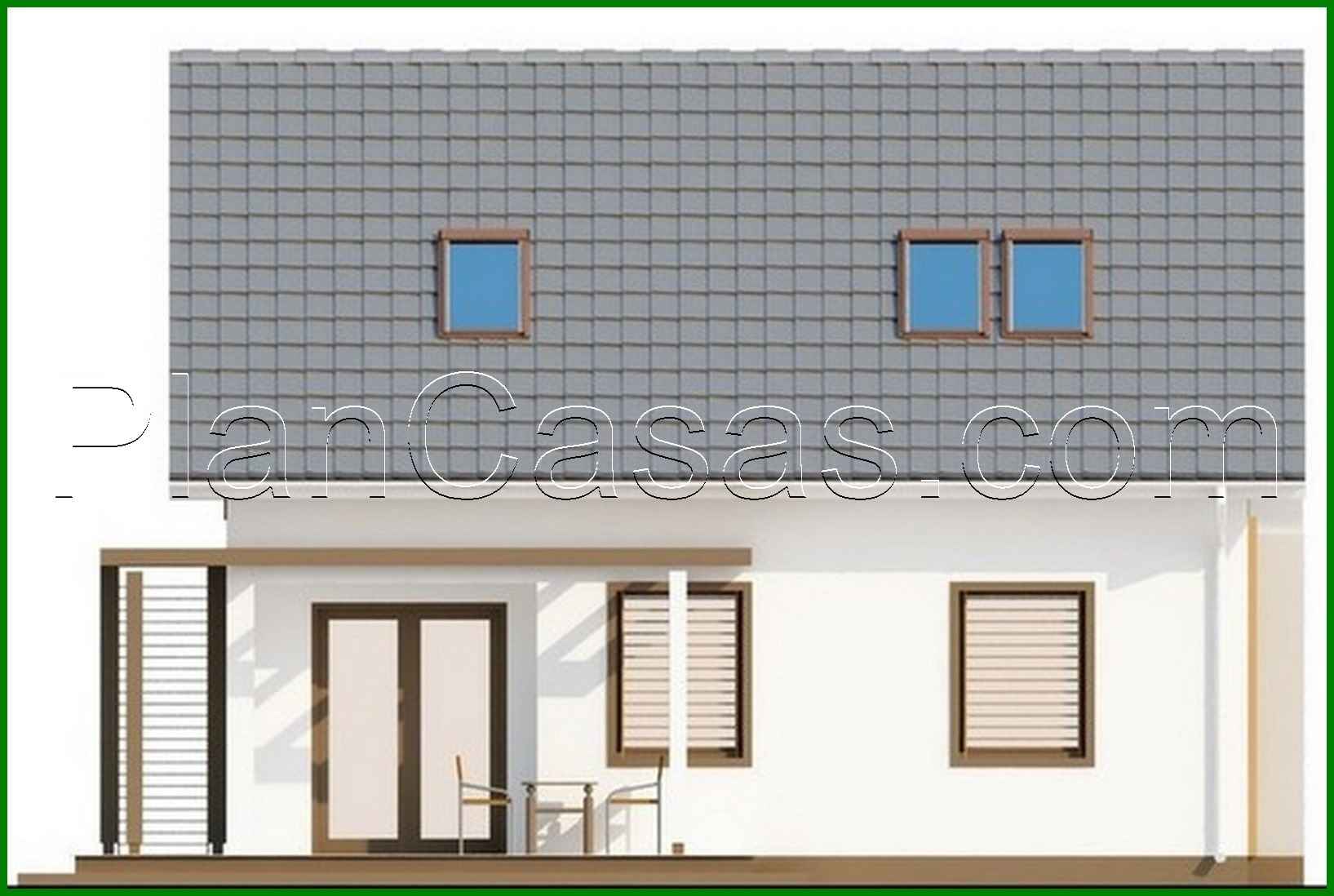 Galería de visualizaciones - Proyecto de una casa de campo blanca con ático, de estilo clásico