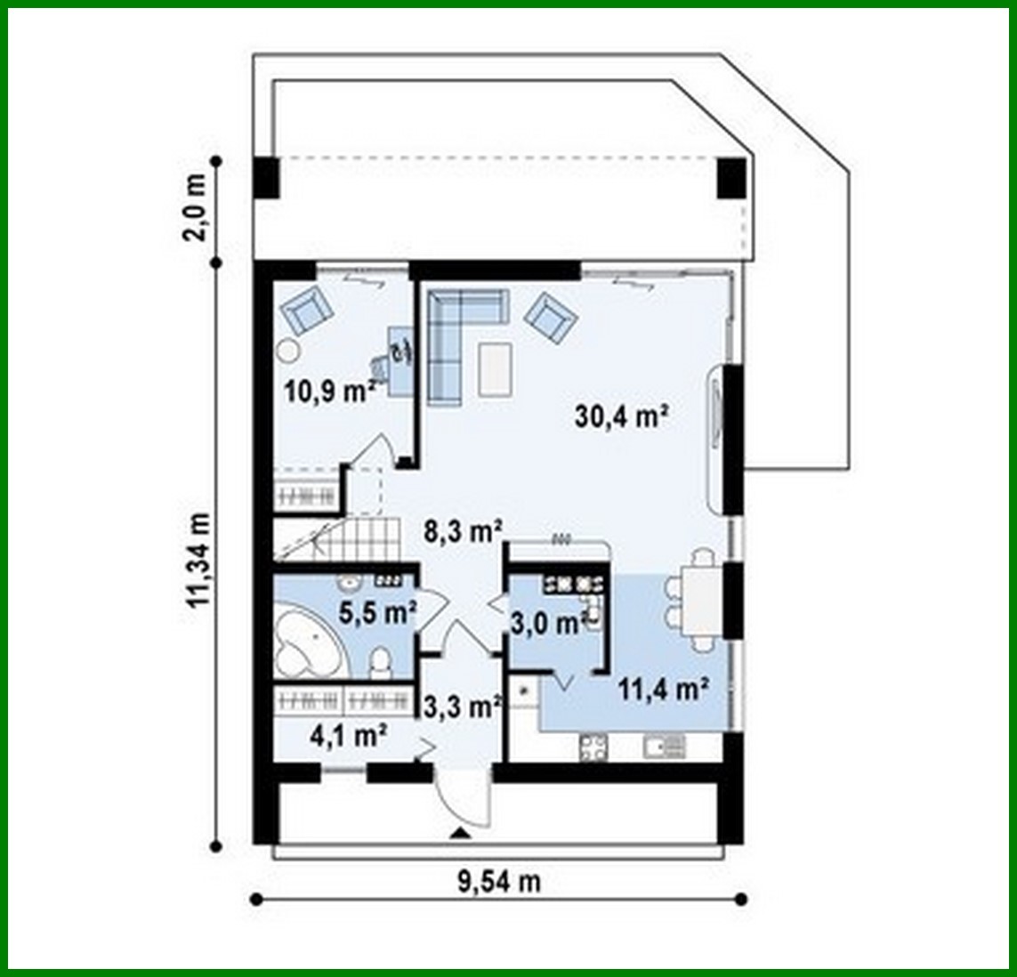 Galería de visualizaciones - Proyecto de una casa de campo práctica con un ático inusual y fachada de ladrillo