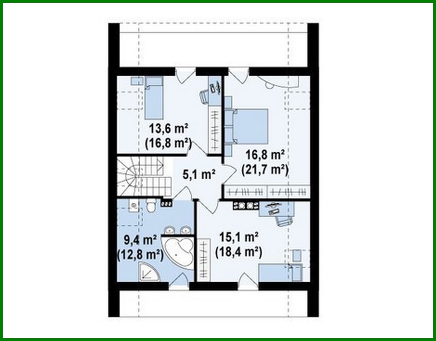 Galería de visualizaciones - Proyecto de una casa de campo práctica con un ático inusual y fachada de ladrillo