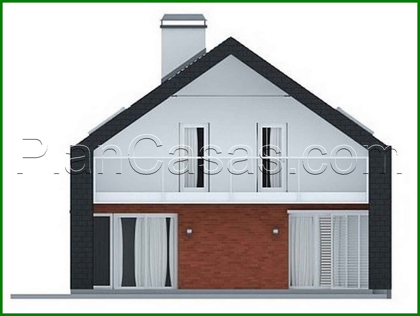 Galería de visualizaciones - Proyecto de una casa de campo práctica con un ático inusual y fachada de ladrillo