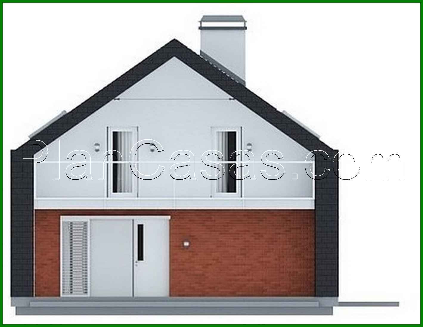 Galería de visualizaciones - Proyecto de una casa de campo práctica con un ático inusual y fachada de ladrillo