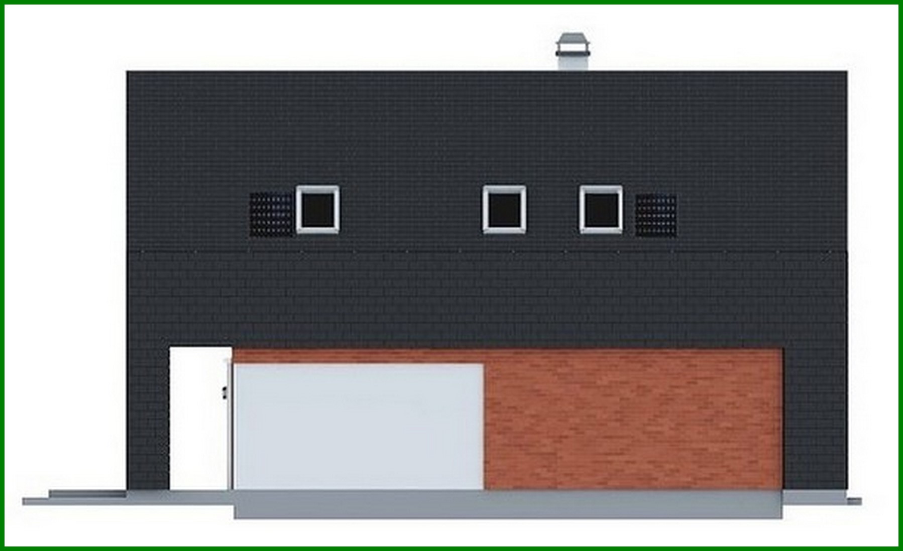 Galería de visualizaciones - Proyecto de una casa de campo práctica con un ático inusual y fachada de ladrillo