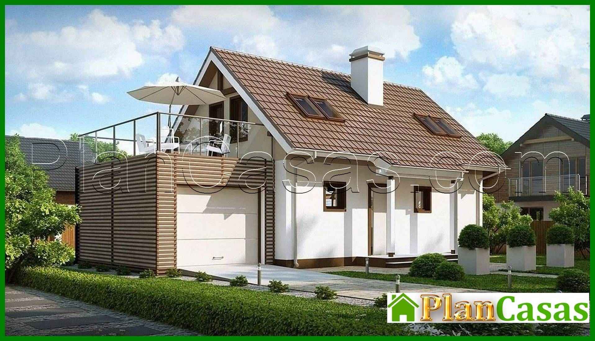 Visualization gallery - The project of a cottage with an attic, a garage and a cozy beautiful terrace