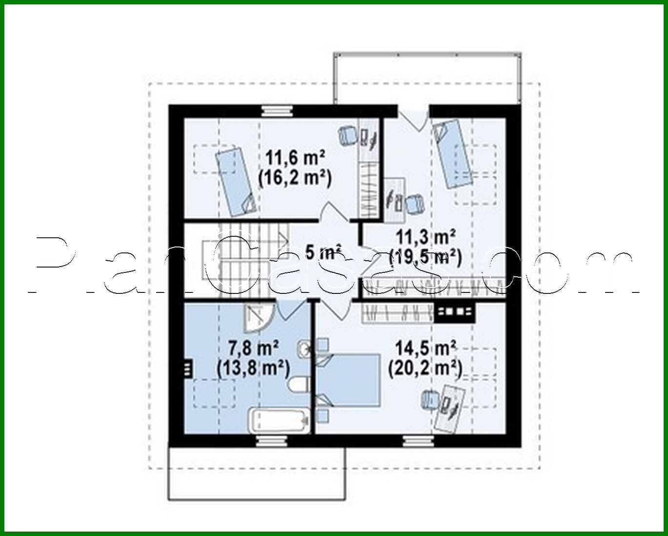 Visualization gallery - The project of a classic medium-sized cottage with a gable roof