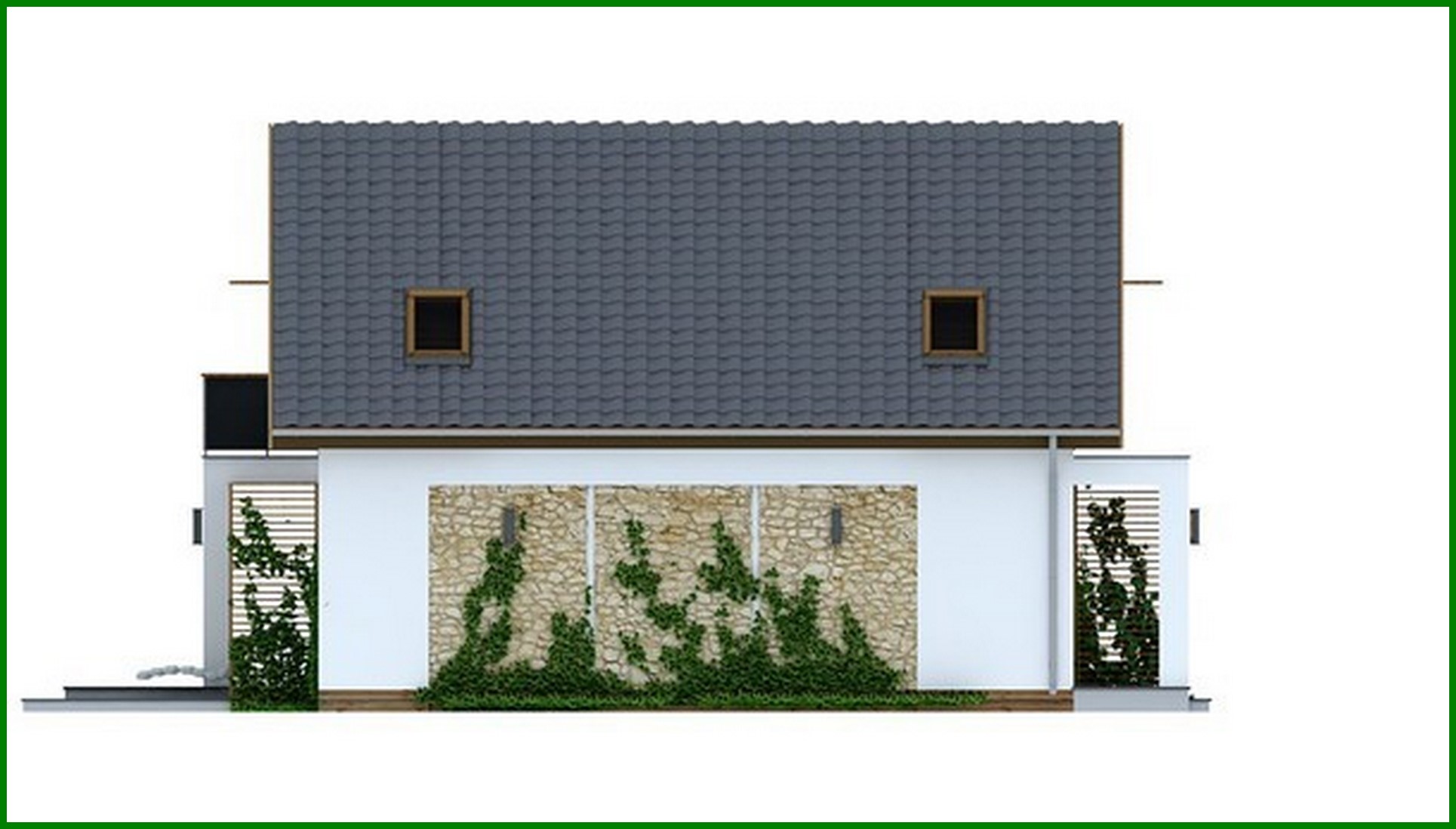 Visualization gallery - The project of a classic medium-sized cottage with a gable roof