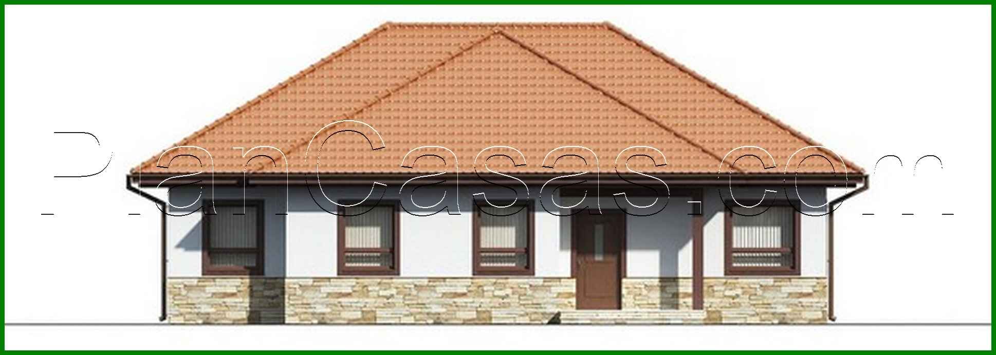 Visualization gallery - The project of a one-story house with a sloping roof