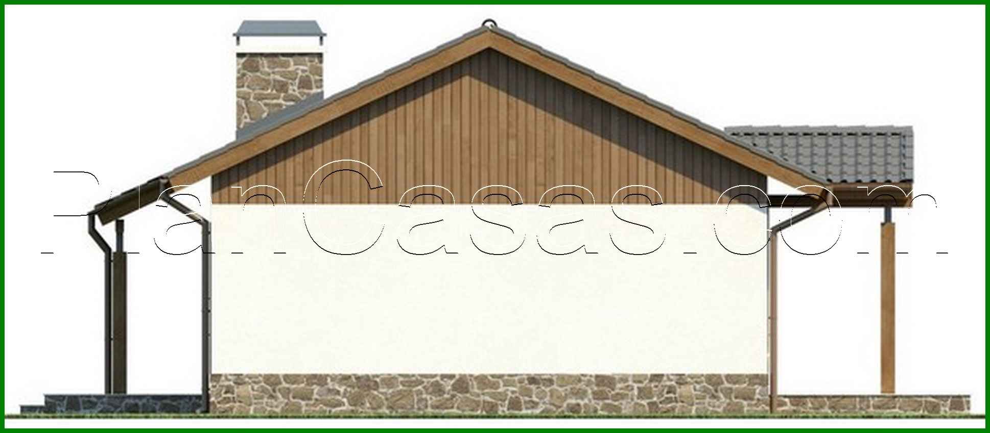 Galería de visualizaciones - Proyecto de una casa sencilla y acogedora de una planta con dos dormitorios