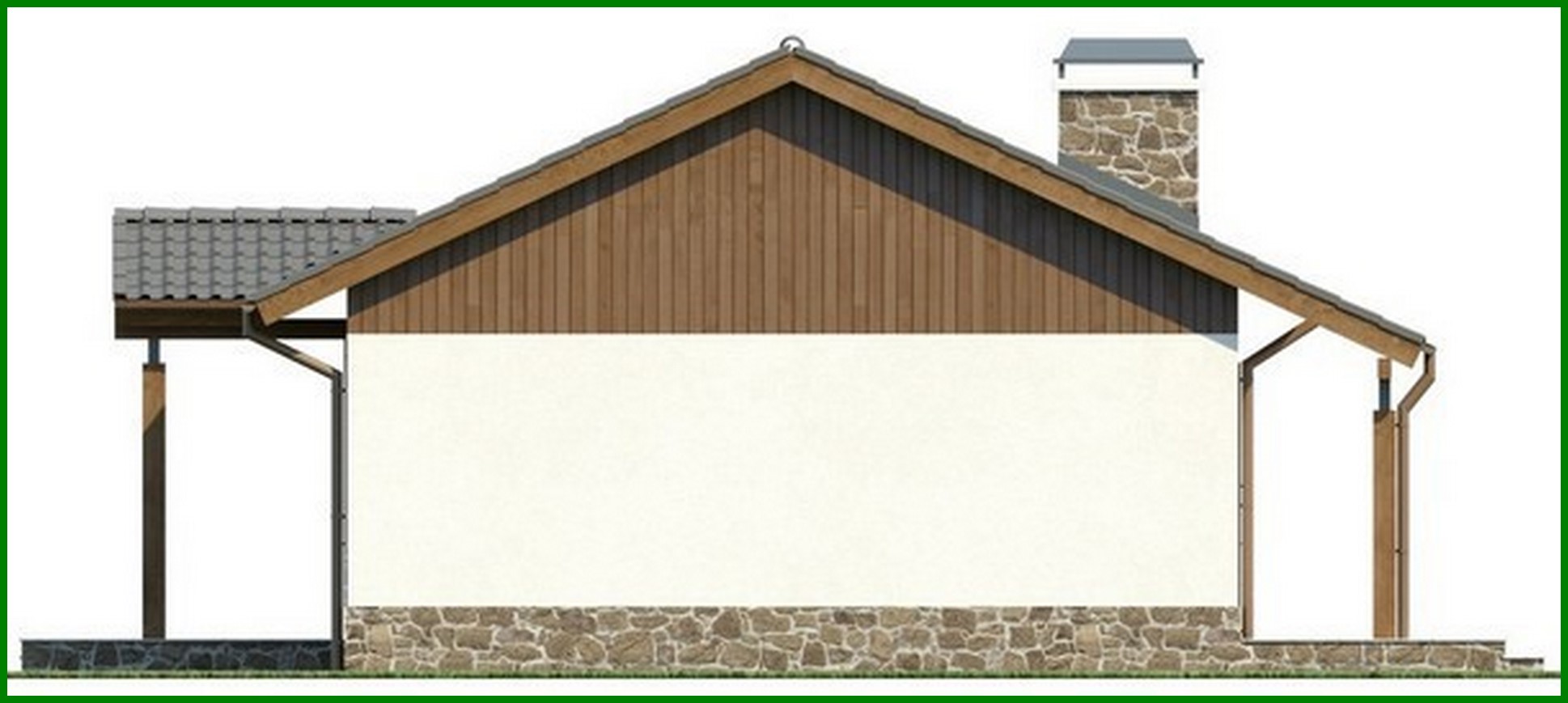 Galería de visualizaciones - Proyecto de una casa sencilla y acogedora de una planta con dos dormitorios