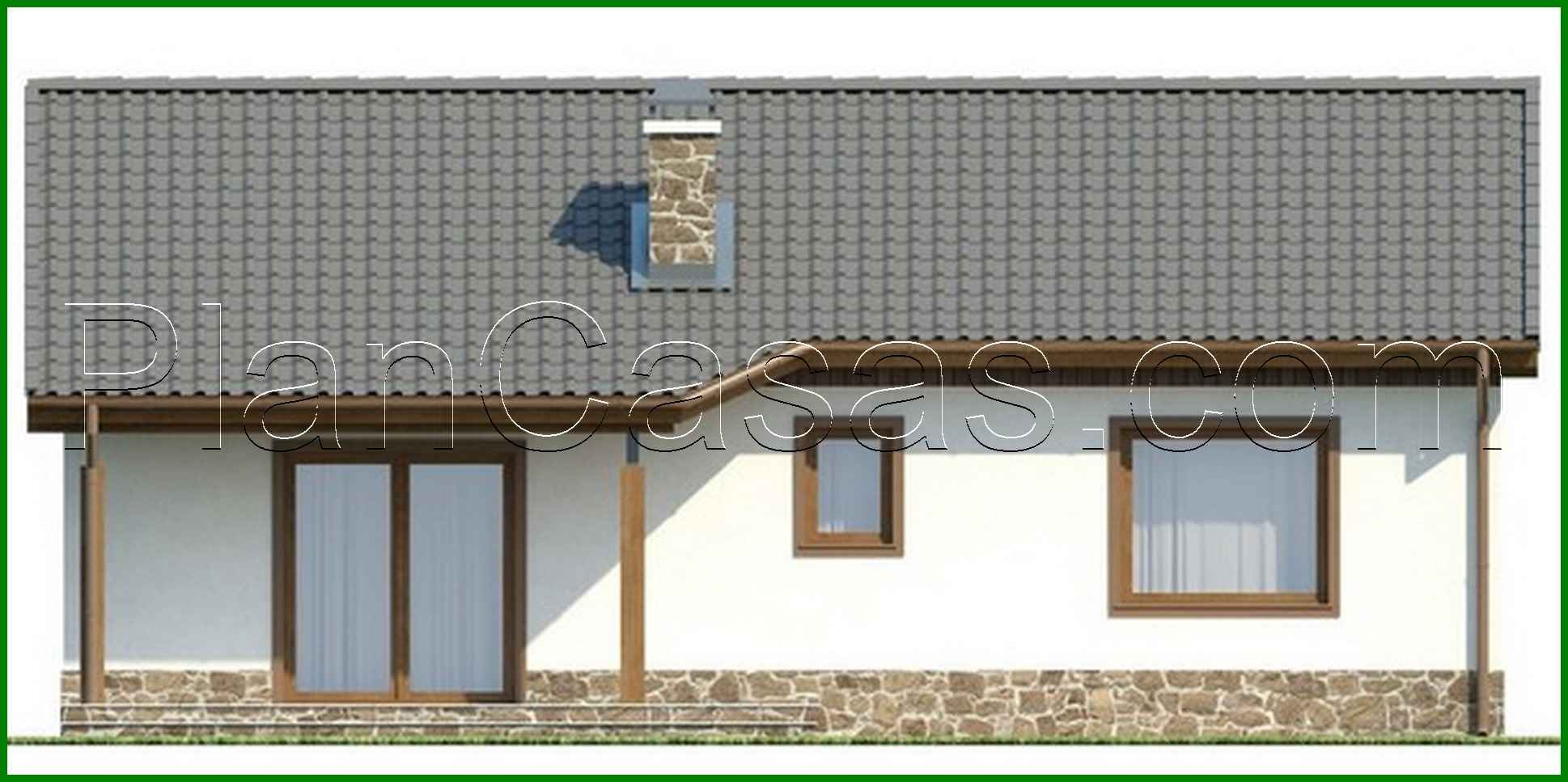 Galería de visualizaciones - Proyecto de una casa sencilla y acogedora de una planta con dos dormitorios