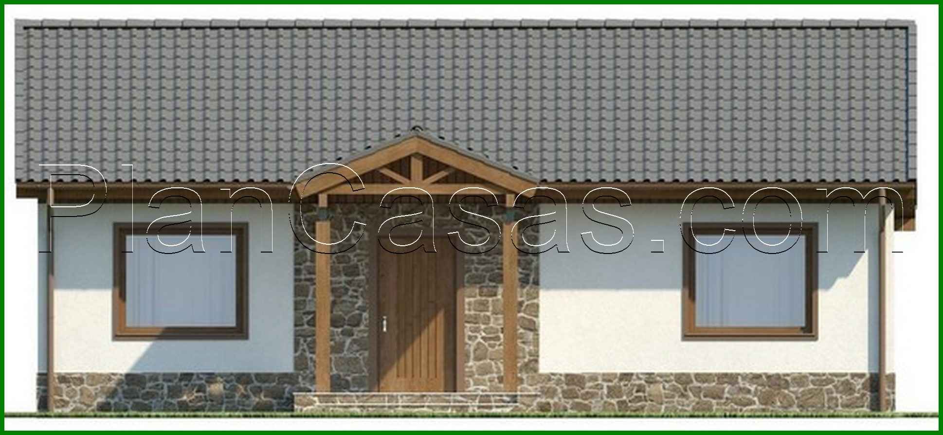 Galería de visualizaciones - Proyecto de una casa sencilla y acogedora de una planta con dos dormitorios