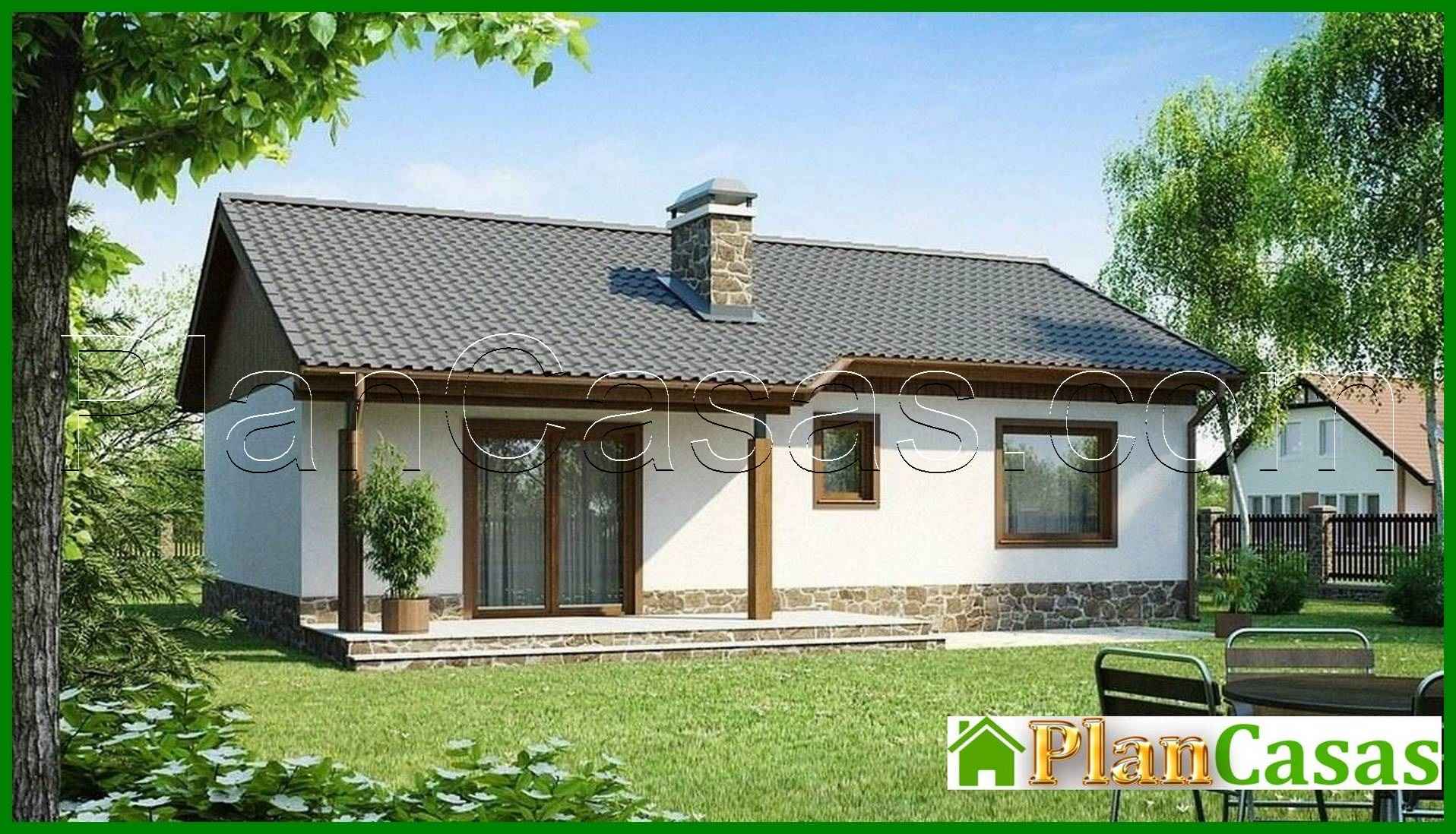 Galería de visualizaciones - Proyecto de una casa sencilla y acogedora de una planta con dos dormitorios