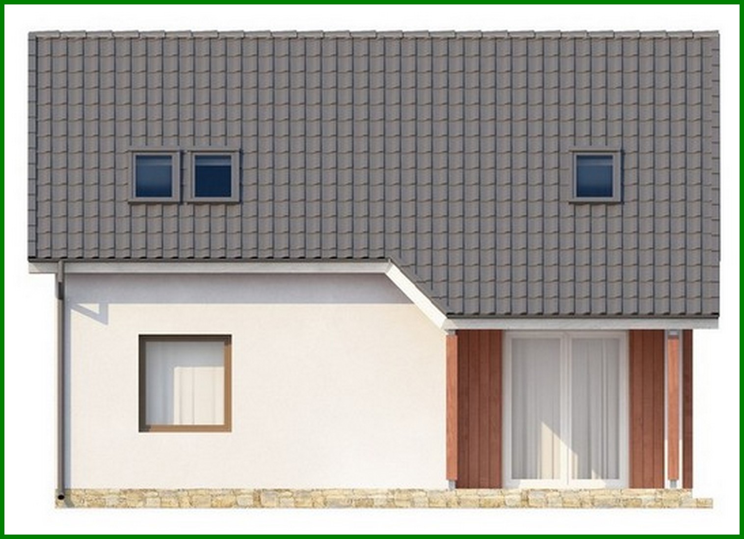 Galería de visualizaciones - Proyecto de una casa sencilla y económica con ático