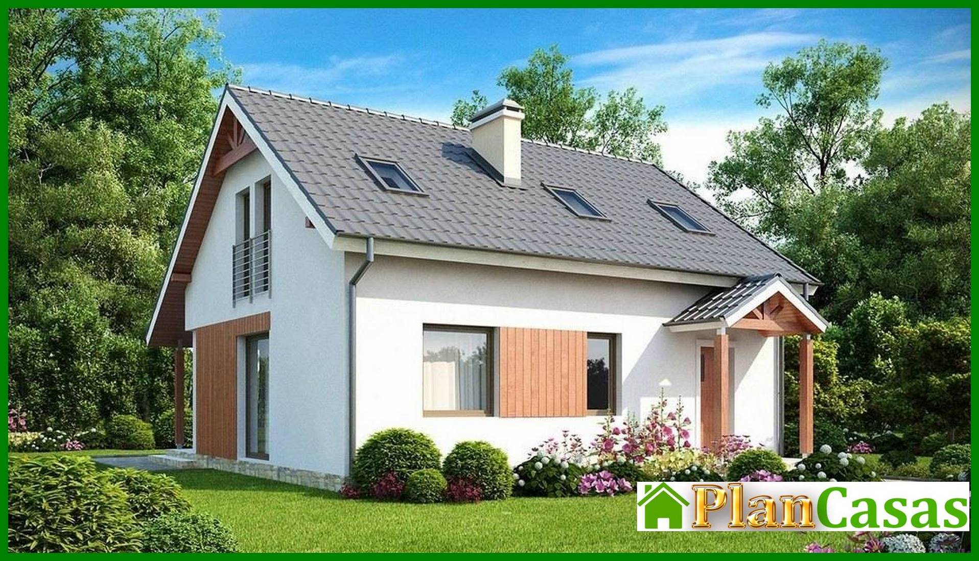 Galería de visualizaciones - Proyecto de una casa sencilla y económica con ático