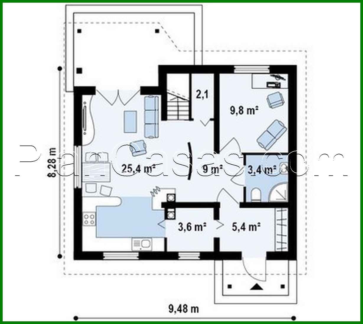 Galería de visualizaciones - Proyecto de una casa sencilla y económica con ático