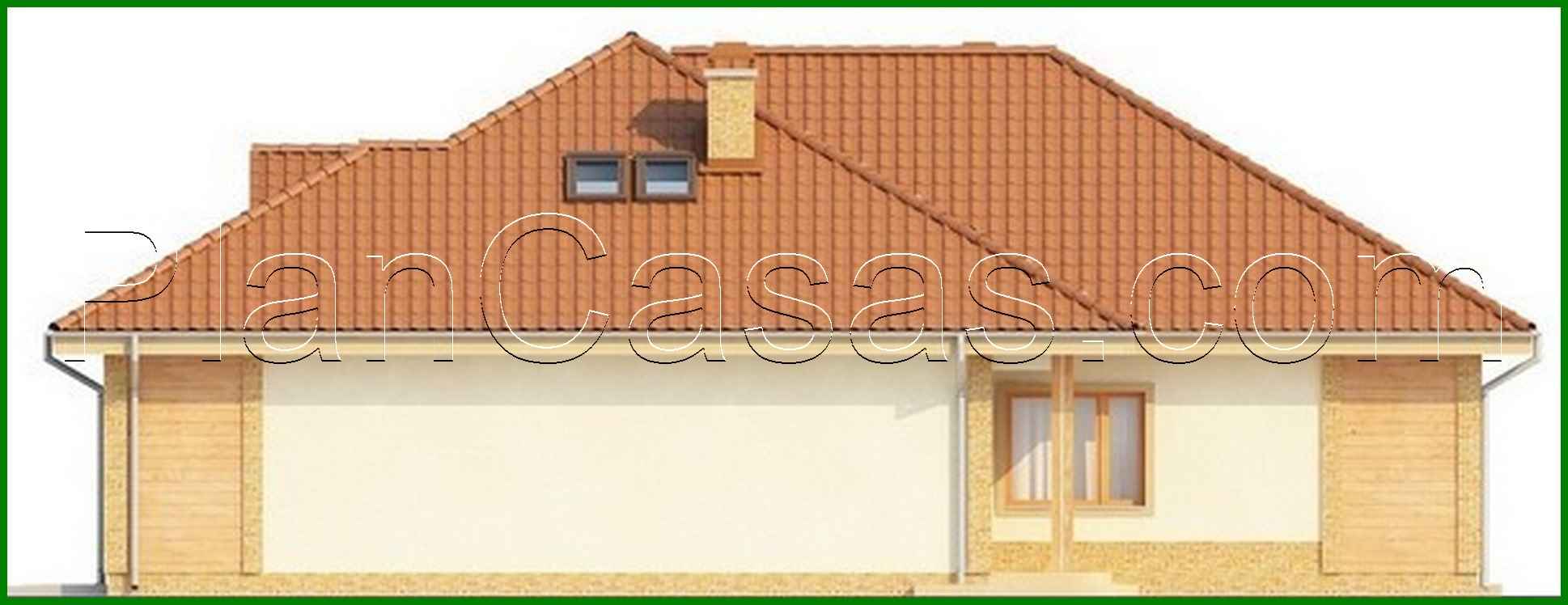 Visualization gallery - Single-storey cottage project with a garage for 2 cars