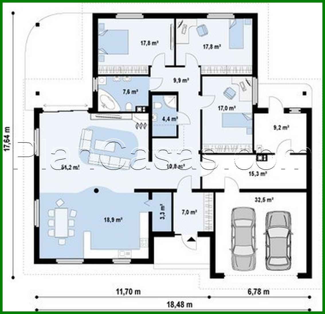 Visualization gallery - Single-storey cottage project with a garage for 2 cars