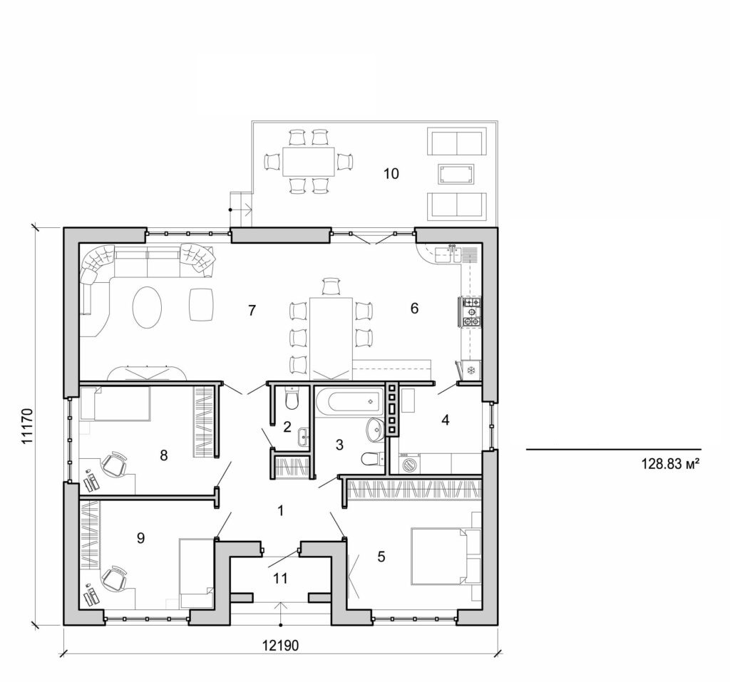 Galería de visualizaciones - Casa pequeña de una planta
