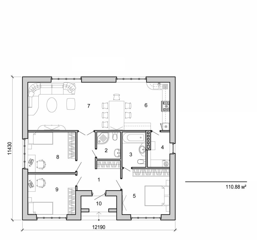 Galería de visualizaciones - Casa pequeña de una planta