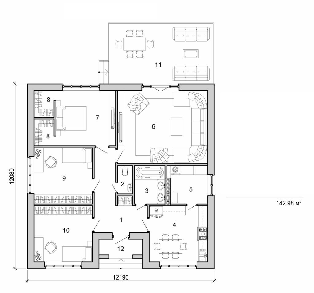 Galería de visualizaciones - Casa pequeña de una planta