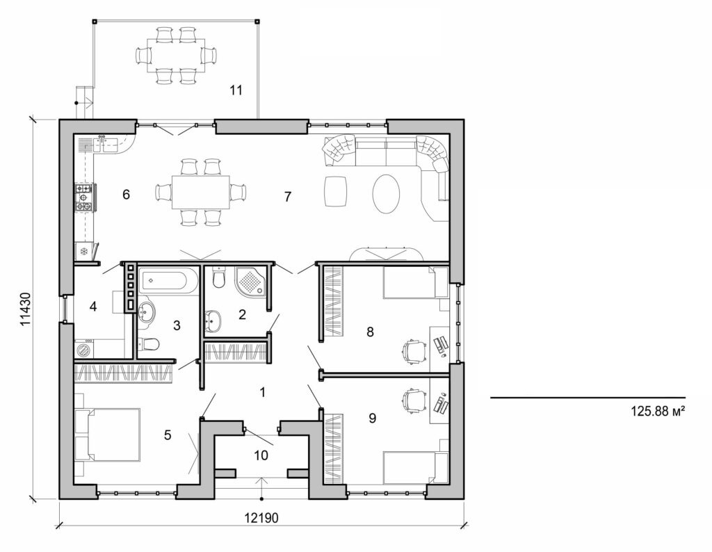 Galería de visualizaciones - Casa pequeña de una planta