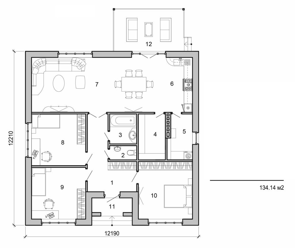 Galería de visualizaciones - Casa pequeña de una planta