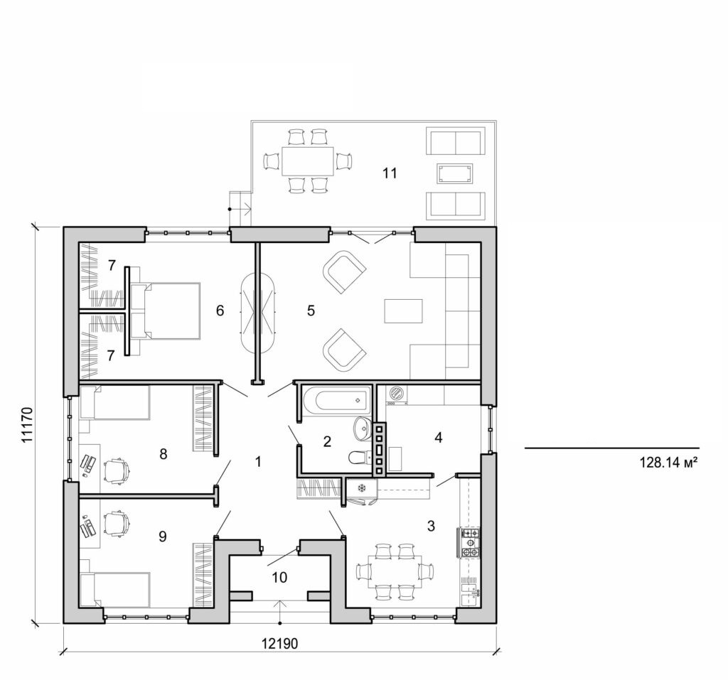 Galería de visualizaciones - Casa pequeña de una planta