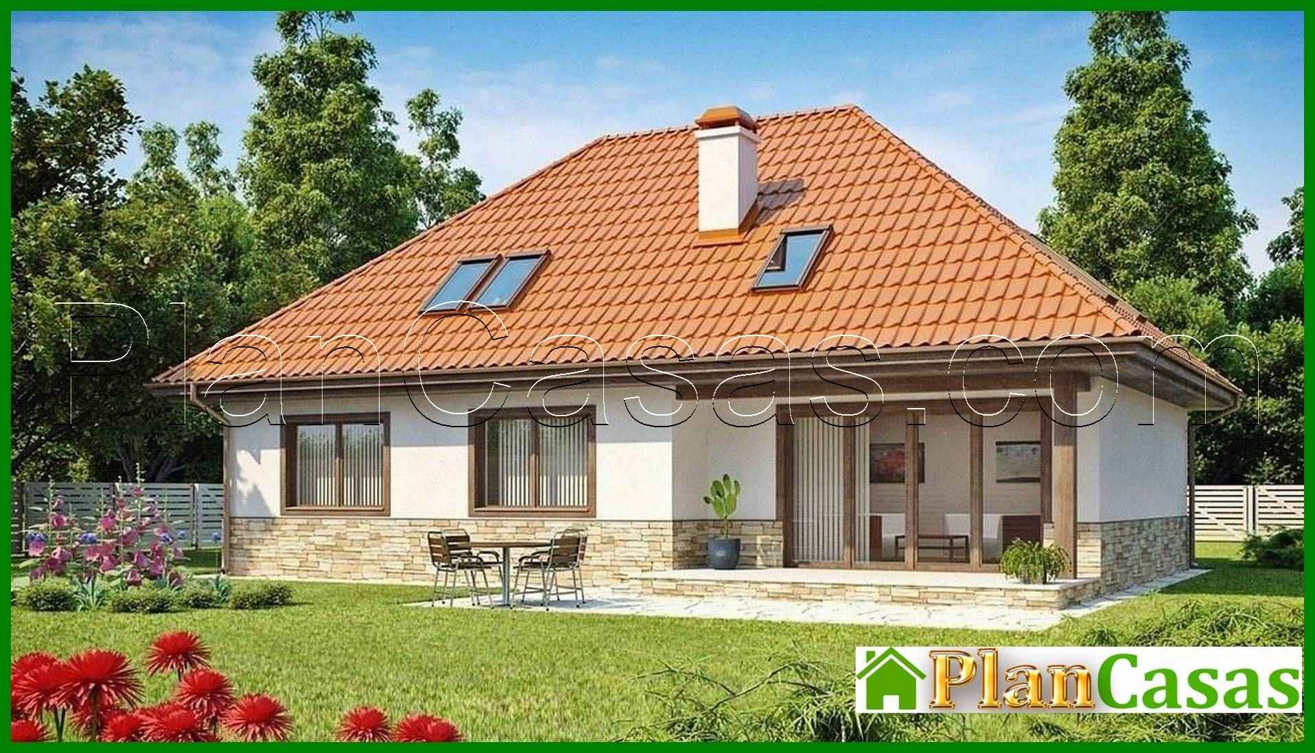 Project of a large house with an attic