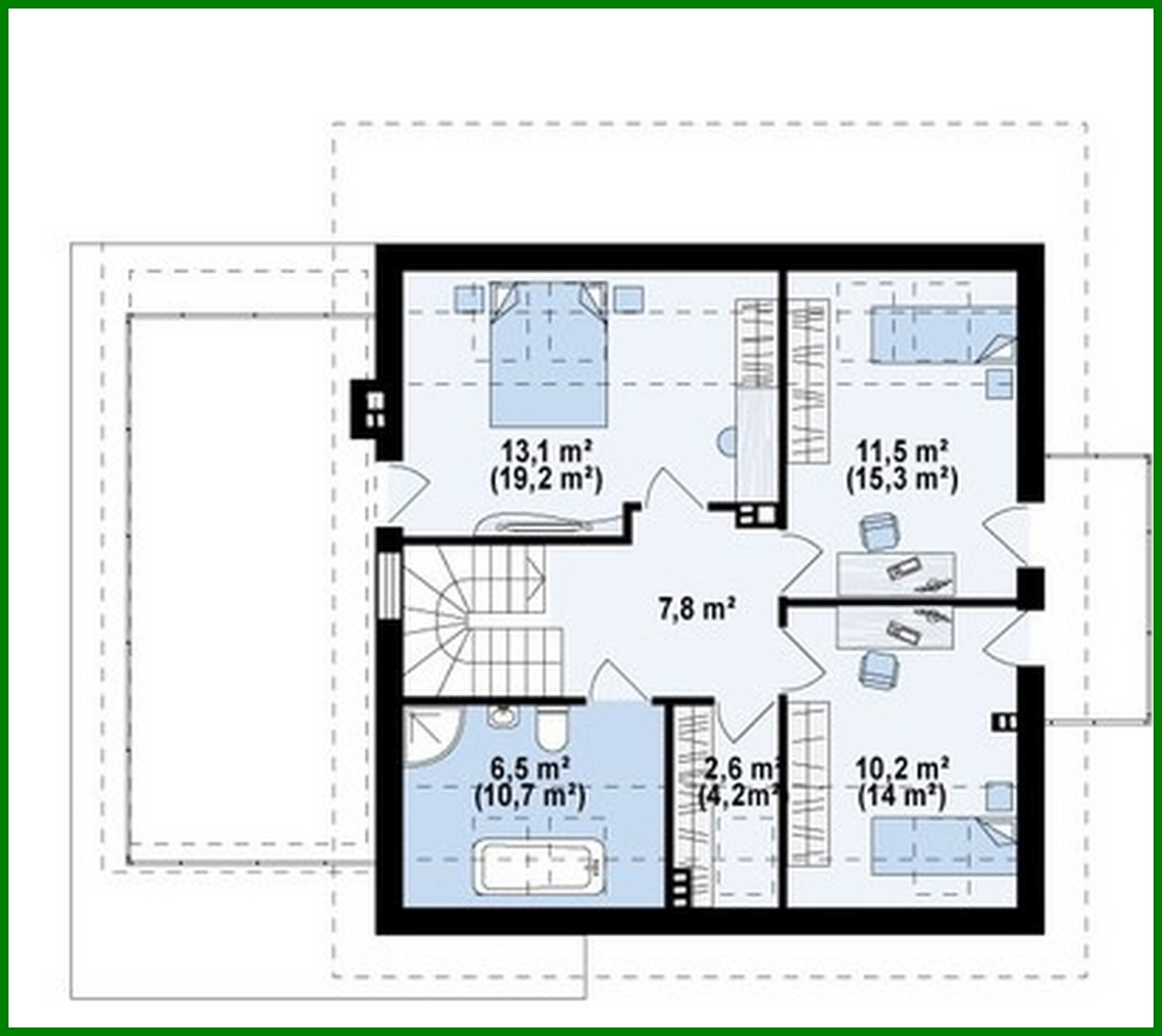 Galería de visualizaciones - Proyecto de una casa pequeña con terraza sobre el garaje