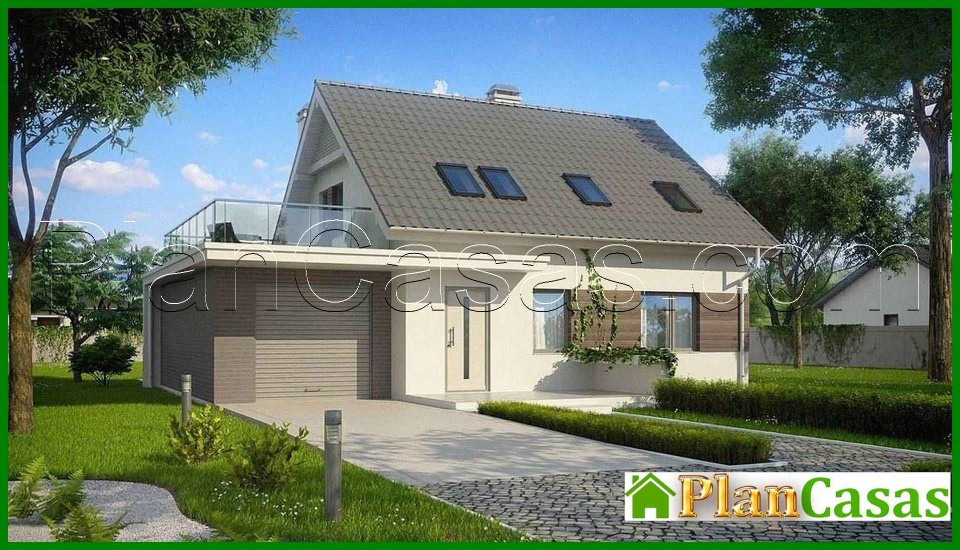 Galería de visualizaciones - Proyecto de una casa pequeña con terraza sobre el garaje