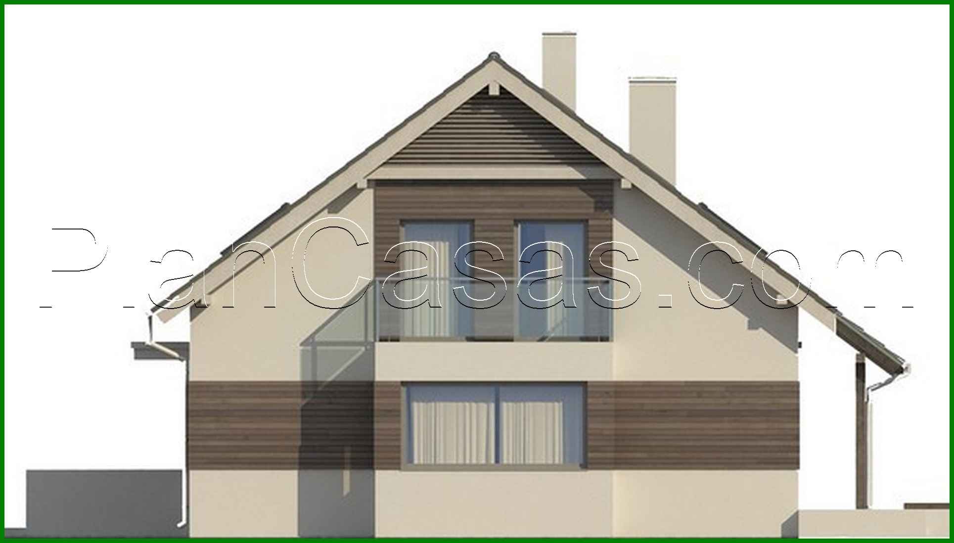 Galería de visualizaciones - Proyecto de una casa pequeña con terraza sobre el garaje