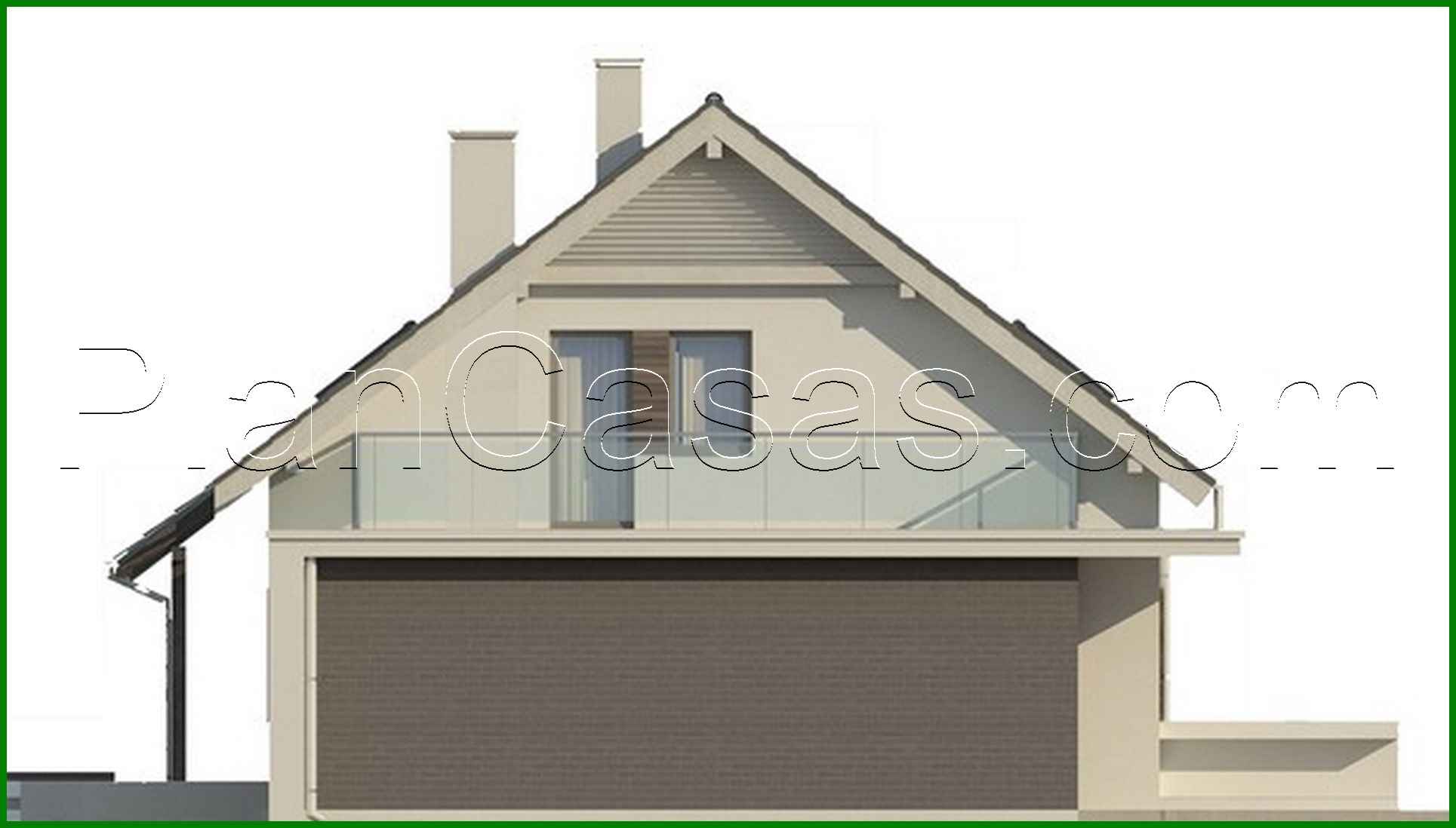 Galería de visualizaciones - Proyecto de una casa pequeña con terraza sobre el garaje