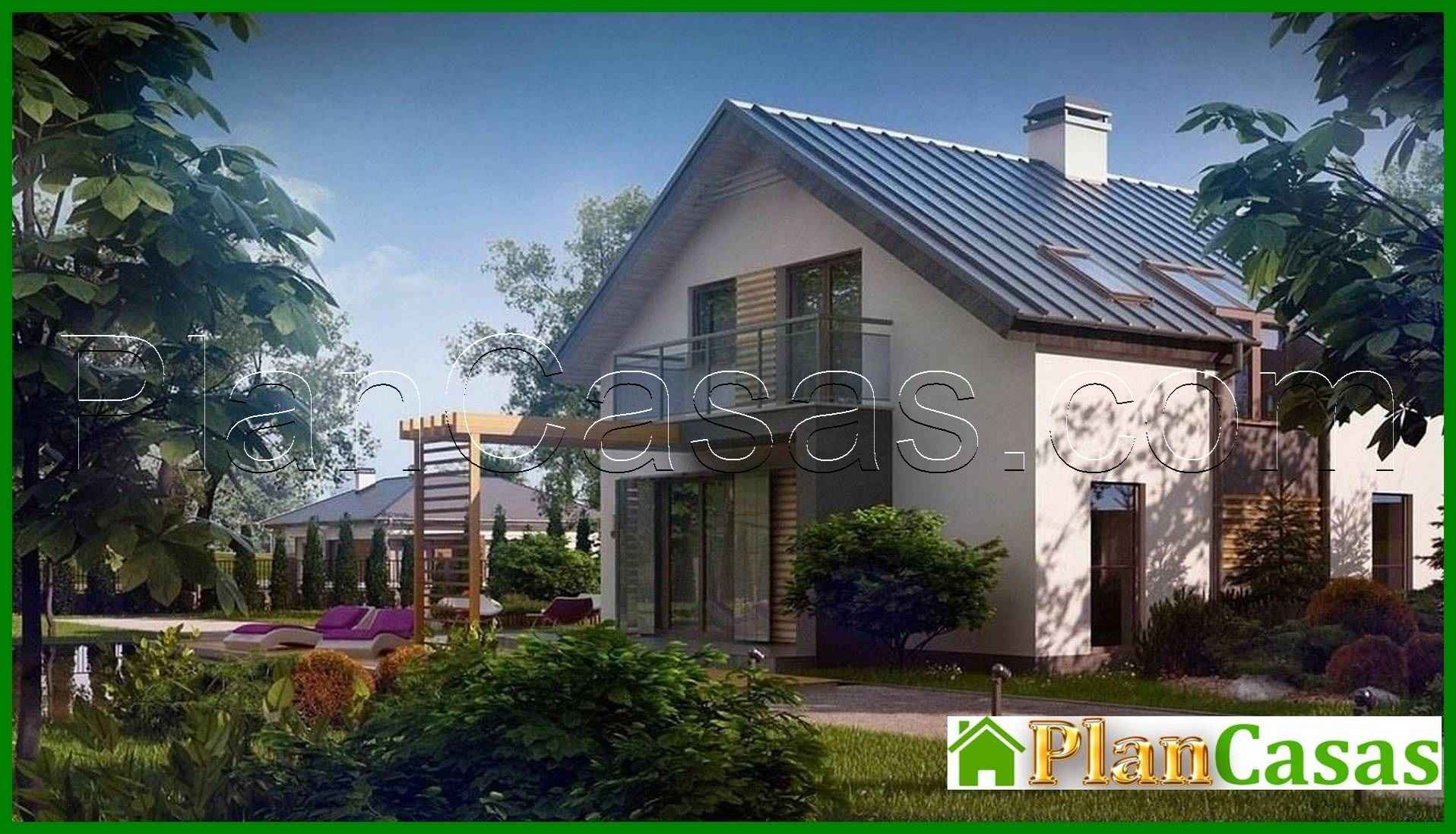 Visualization gallery - Project of a modern stylish house with a bay window and an unusual balcony