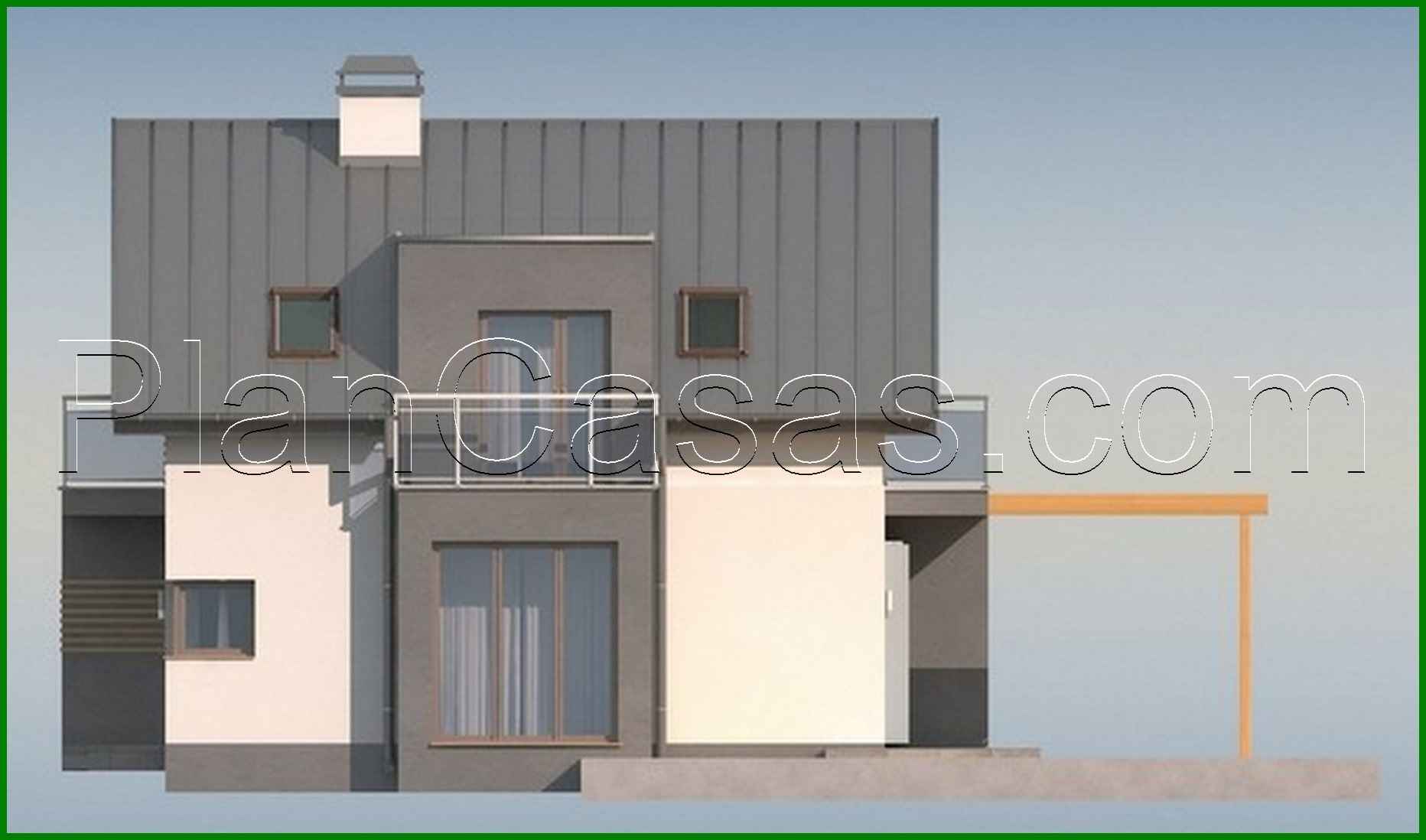 Visualization gallery - Project of a modern stylish house with a bay window and an unusual balcony