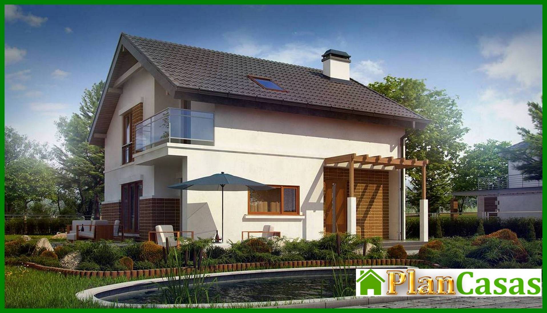 Visualization gallery - Project of a cottage with an attic, an additional room on the ground floor