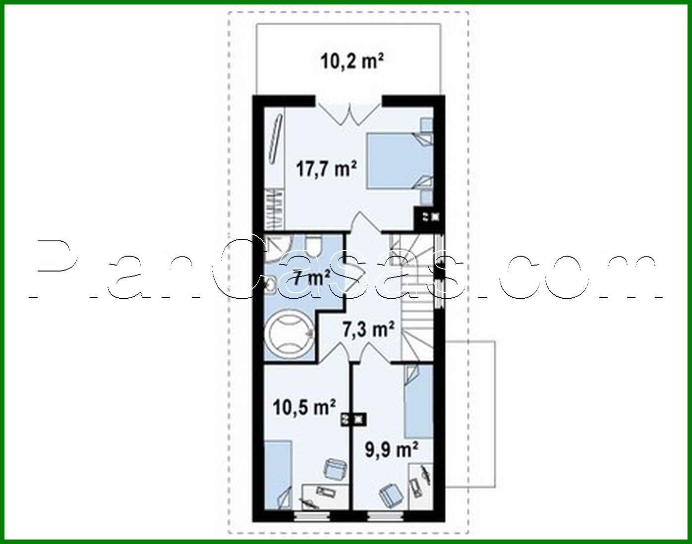 Galería de visualizaciones - Proyecto de una casa pequeña de dos plantas para un terreno estrecho
