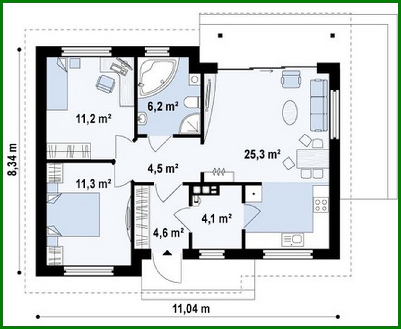 Galería de visualizaciones - Proyecto de una casa sencilla y económica de una planta