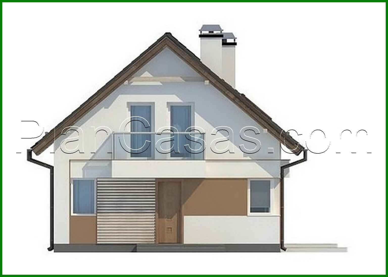 Galería de visualizaciones - Proyecto de una casa de campo pequeña y ordenada con ático y techo a dos aguas