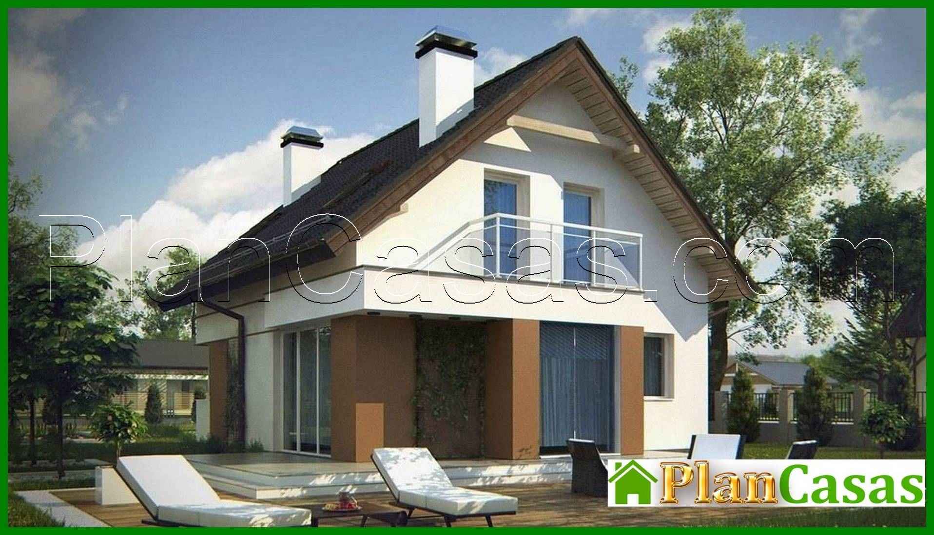 Proyecto de una casa de campo pequeña y ordenada con ático y techo a dos aguas