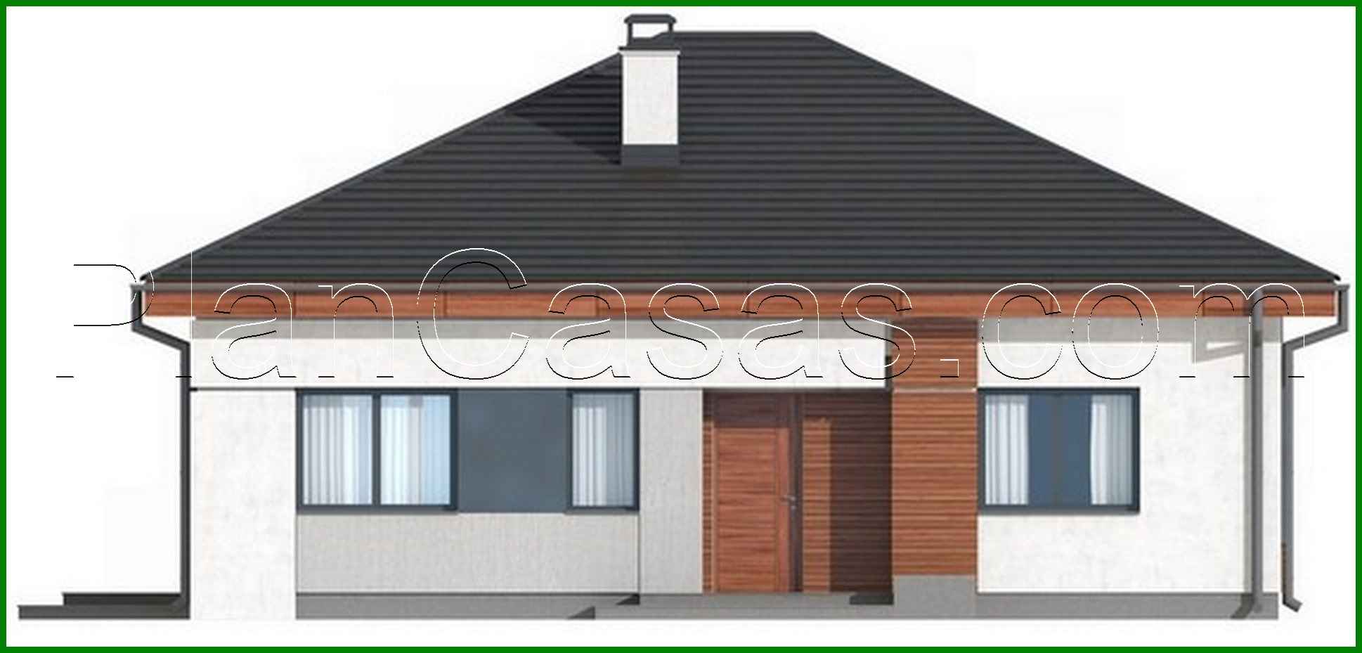 Galería de visualizaciones - Proyecto de una casa clásica elegante de una planta