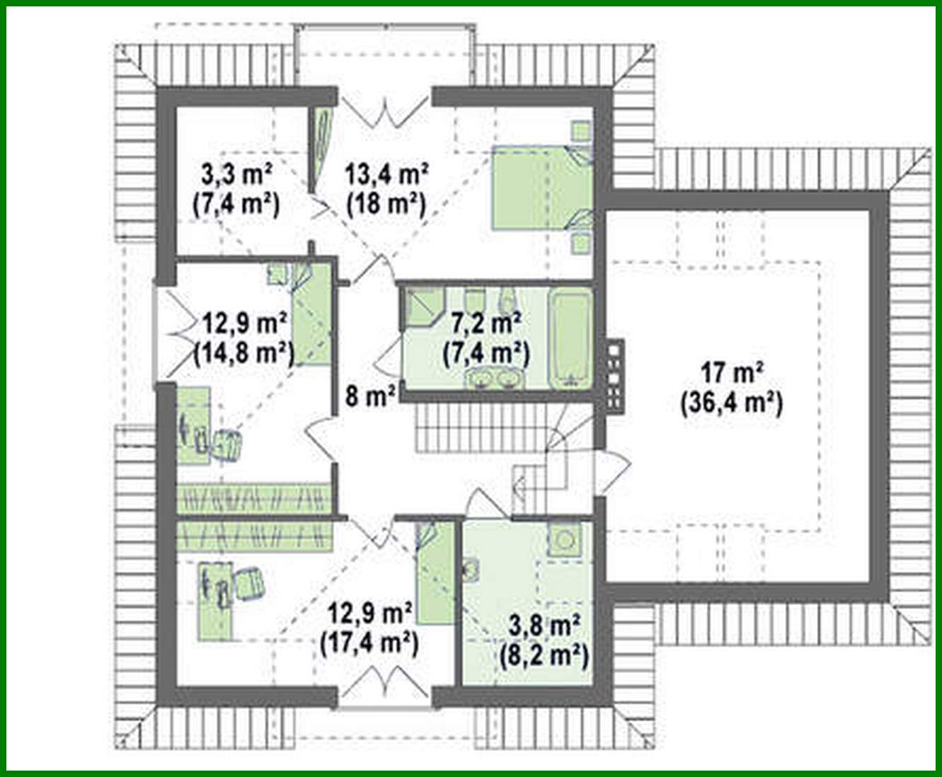 Visualization gallery - Project of a beautiful house with an attic and a garage