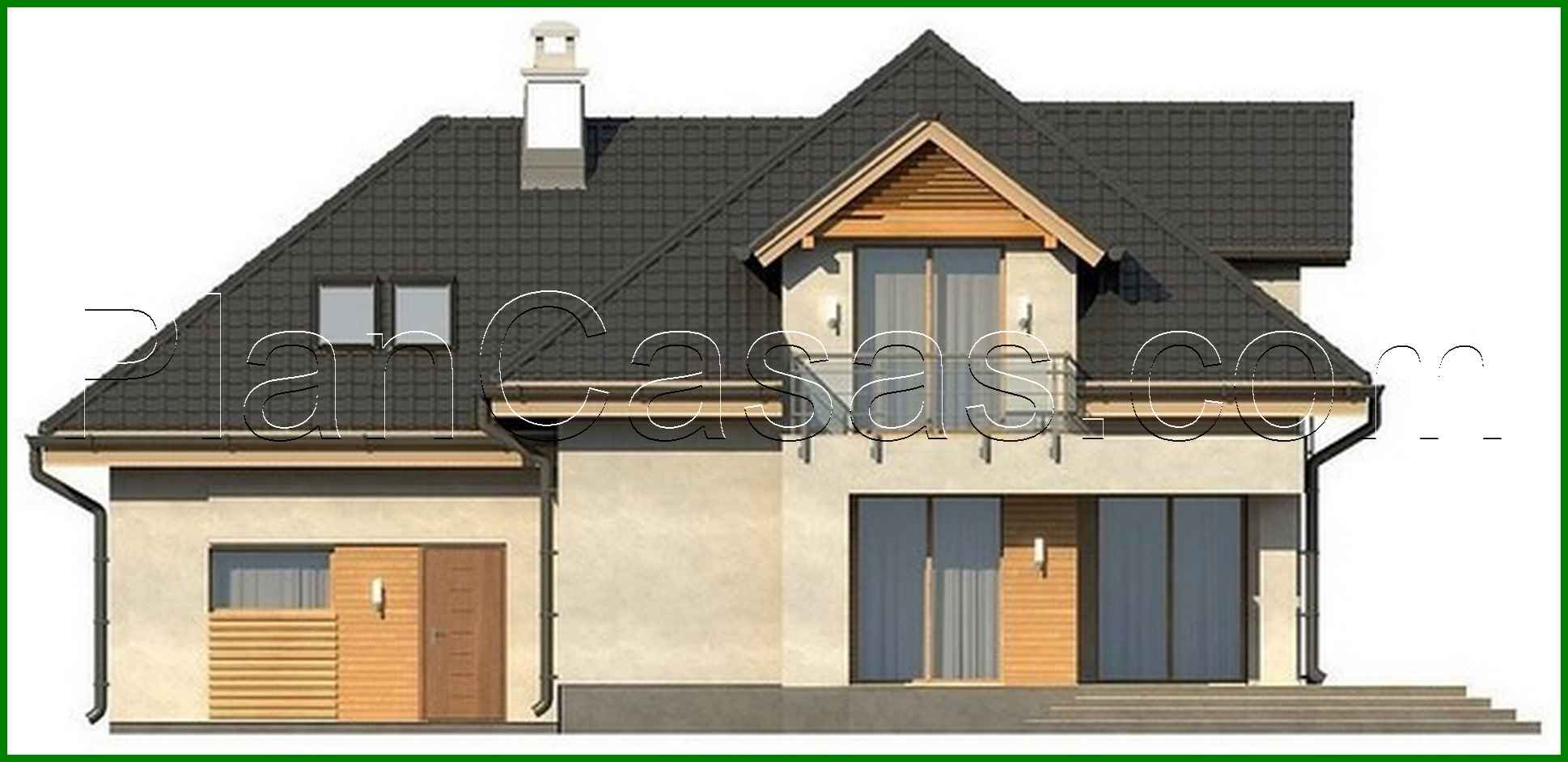 Visualization gallery - Project of a beautiful house with an attic and a garage