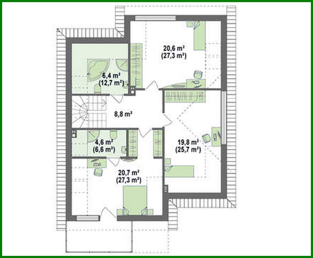 Visualization gallery - Project of a cottage with a frontal garage