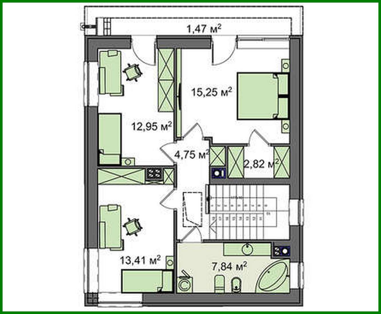 Visualization gallery - Compact two-story cottage project