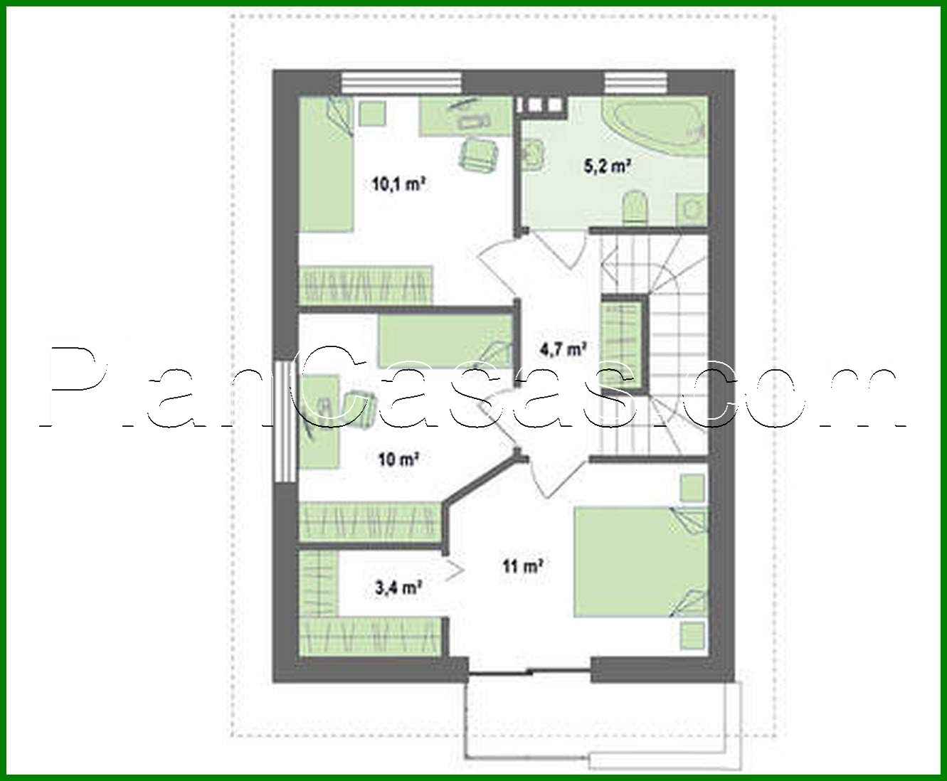 Galería de visualizaciones - Proyecto de una casa de campo de dos plantas para un terreno estrecho