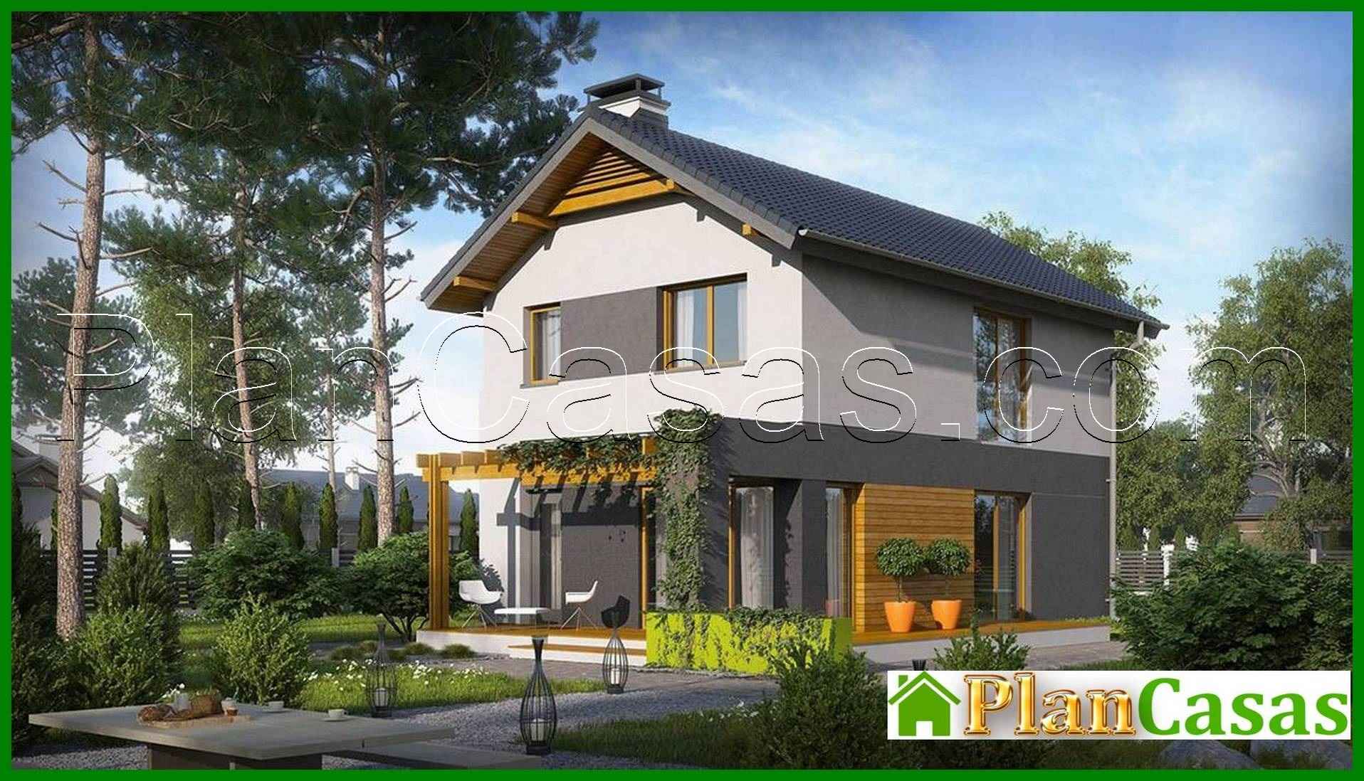 Galería de visualizaciones - Proyecto de una casa de campo de dos plantas para un terreno estrecho