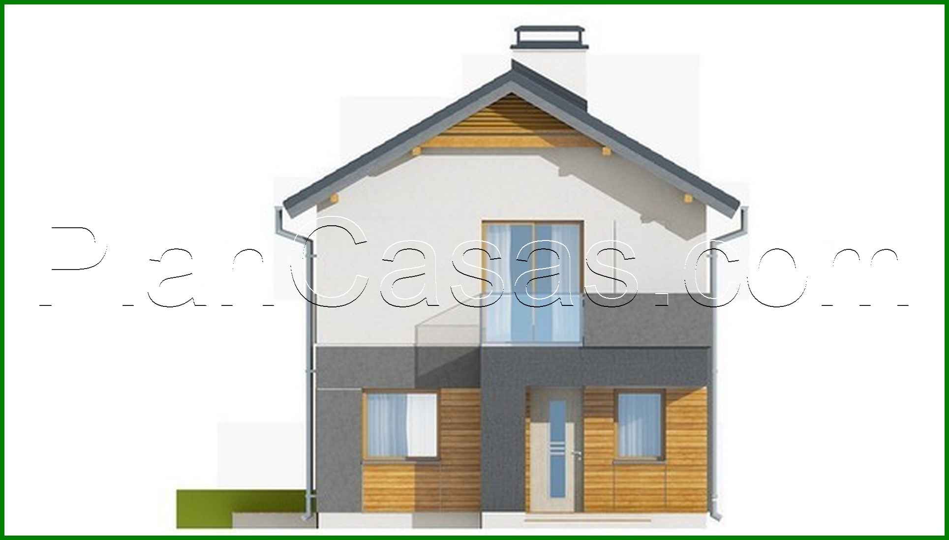 Galería de visualizaciones - Proyecto de una casa de campo de dos plantas para un terreno estrecho